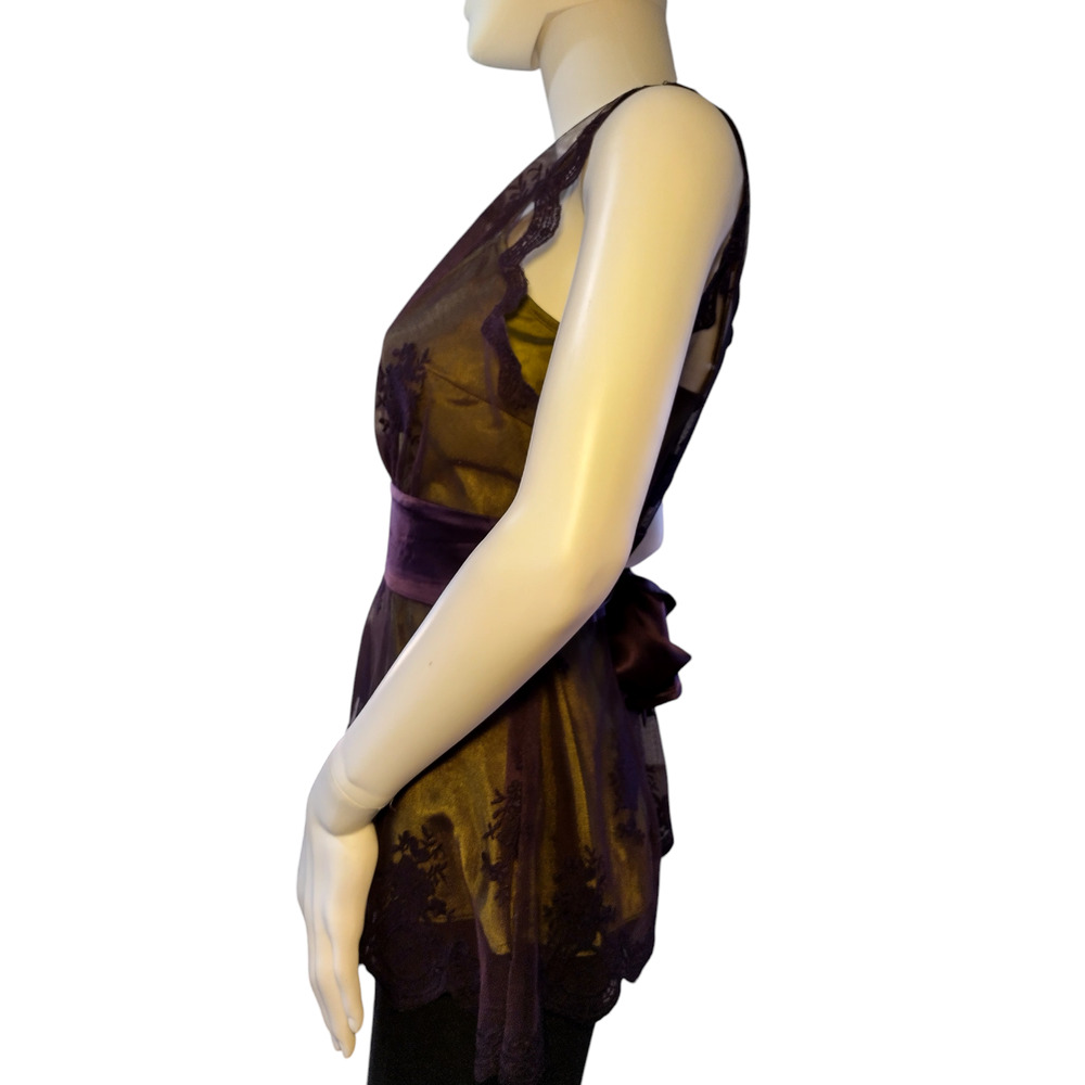 Nougat London Womens Sleeveless Lace Cami Top Olive Black Purple Size 1 - Picture 4 of 14